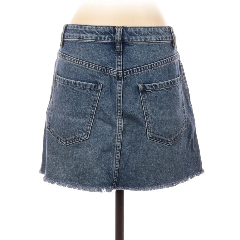 We The Free by Free People Zip It Up Denim Mini Jean Skirt Size 27 (size…